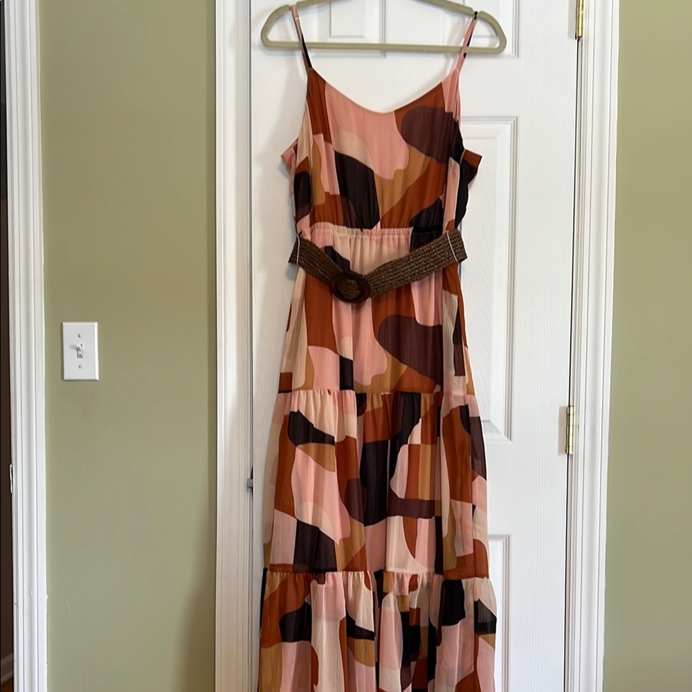 Multicolor Camouflage Maxi Dress